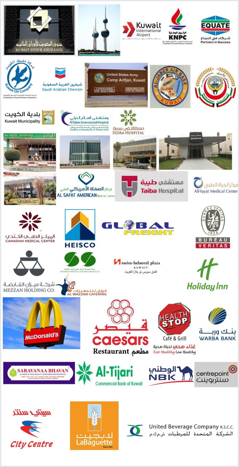 Organizations we serve in Kuwait (banks, hospitals, ministries, restaurants and more)