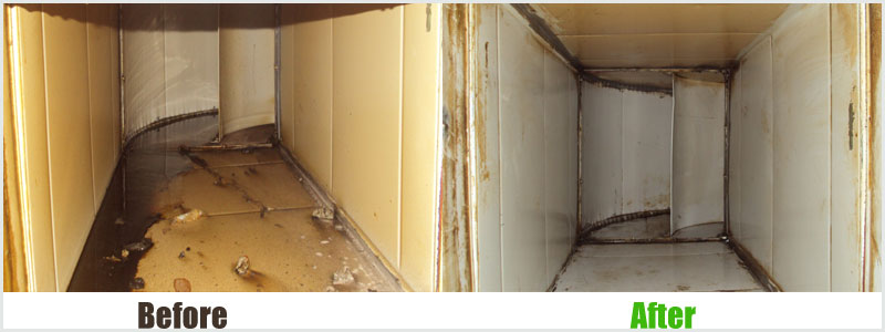 Before and after kitchen exhaust cleaning